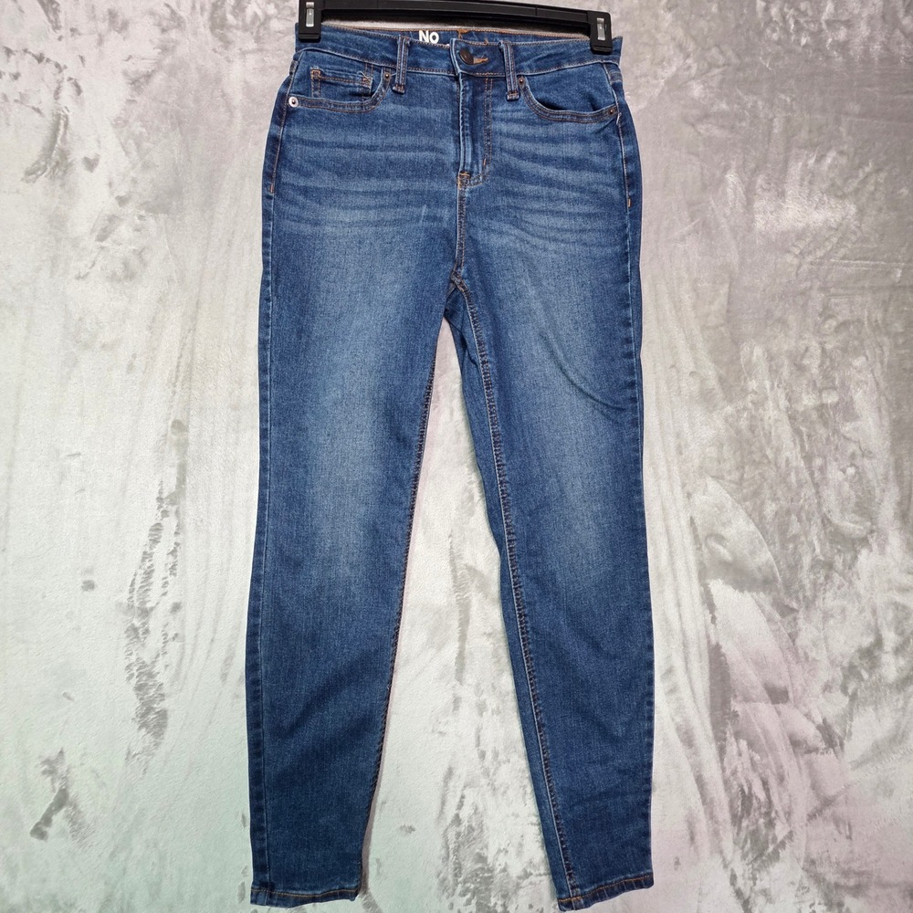 No Boundaries Womens Skinny Jeans Medium Wash Blue Denim High Rise Size 2